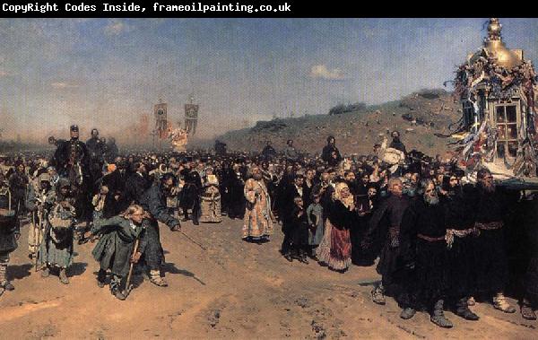 Ilya Repin A Religious Procession in kursk province